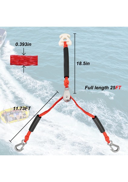 25FT Dayanıklı Deniz Çekme Halatı | Borular Için Hızlı Bağlantı | Deniz Su Sporları Jet Ski Su Kayağı Için Ağır Hizmet Kendini Merkezleyen Çekme Aparatı (Yurt Dışından) fırsatları