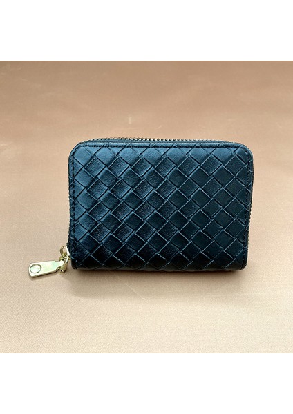 Modaya Uygun Dokuma Desenli Akordeon Kart Tutucu ve Bozuk Para Çantası (Yurt Dışından)