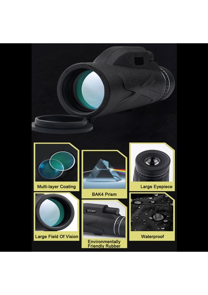 80X100 Monoküler Dış Mekan Kuş Gözlem Teleskop Telefon Kamera Hd Gece Görüşü, Monoküler, Tripod 2021 Yeni Dropshipping (Yurt Dışından) fırsatları