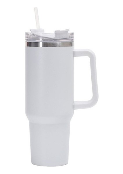 40 Oz Saplı Pipetli Bardak 304 Paslanmaz Çelik Termos Bardak Taşınabilir Araba Bardağı (Yurt Dışından)