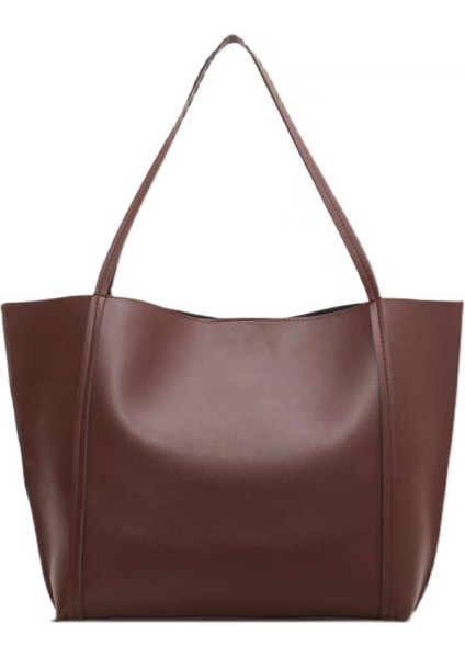 2'si 1 Arada Kadın Yüksek Kapasiteli Tote Çanta Deri Bayan Omuz Çantası Handbags Clutch (Yurt Dışından)