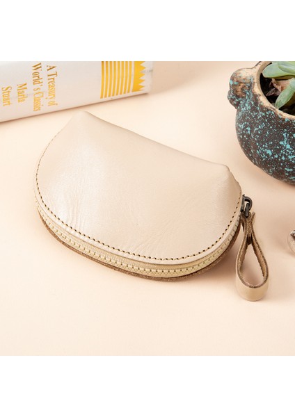 Mini Kompakt Üst Katman Yumuşak Deri Kadın Fermuarlı Anahtar Çantası Cüzdanı (Yurt Dışından)