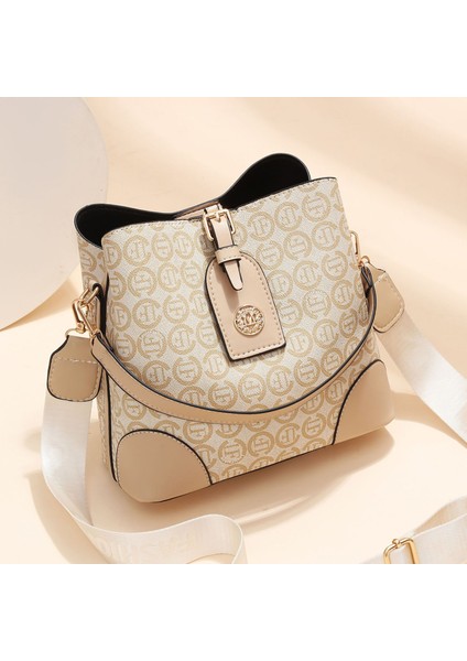 Moda Kova Çanta Retro Mektup Baskı Omuz Çantası Crossbody Çanta Kadın Çanta Çanta (Yurt Dışından) modelleri