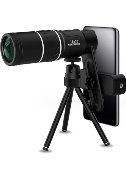 16X52 Monoküler Teleskop Hd Yakınlaştırma Dürbün Düşük Işık Gece Görüş Cep Telefonu Klipsi Tripod Açık (Yurt Dışından) fiyatları