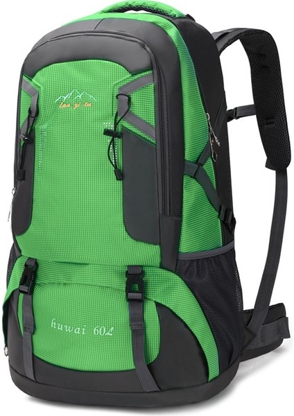 60L Büyük Kapasiteli Açık Dağcılık Çantası Su Geçirmez Naylon Seyahat Çantası Çift Omuz Rahat Erkek ve Kadın Spor Sırt Çantası (Yurt Dışından)