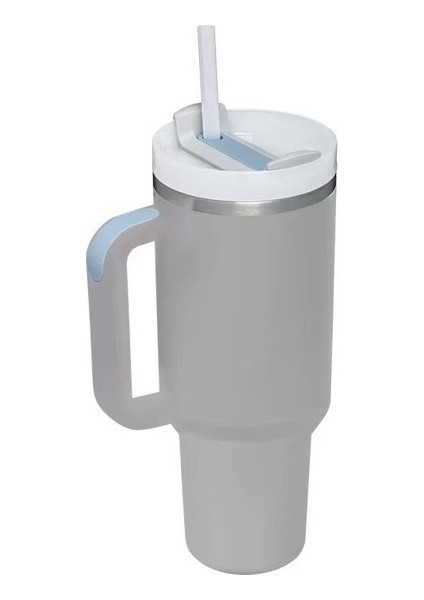 Paslanmaz Çelik 40OZ Saplı Pipetli Bardak Termos Bardak (Yurt Dışından)