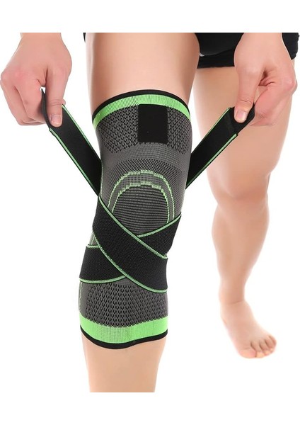 Dizlik Destek Bandajı Naylon Spor Kompresyon Kolu Dizlikler (Renk : Yeşil, Beden : L1) (Yurt Dışından)