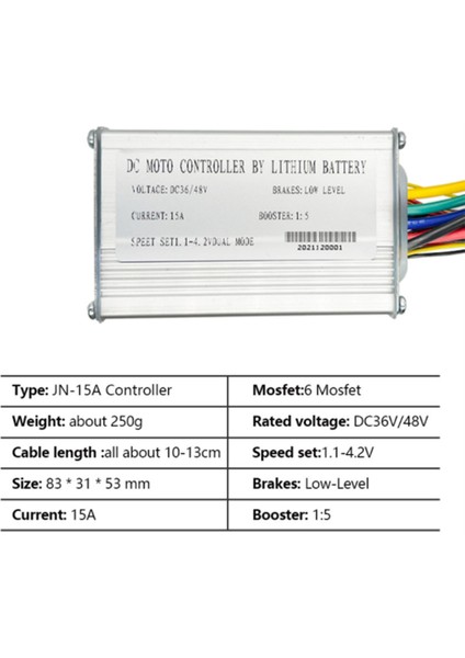 Jn 15A Kare Dalga Sm Için Ebike Işık Kontrol Cihazı ile GN01 Ekran 36V/48V 250W/350W Elektrikli Dağ Bisikleti Kiti (Yurt Dışından)