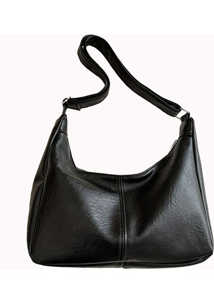 Kadın Tote Çanta Bayan Deri Omuz Çantası Saf Renk Crossbody Çanta (Yurt Dışından)
