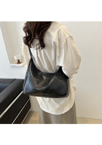 Kadın Tote Çanta Bayan Deri Omuz Çantası Saf Renk Crossbody Çanta (Yurt Dışından) modelleri