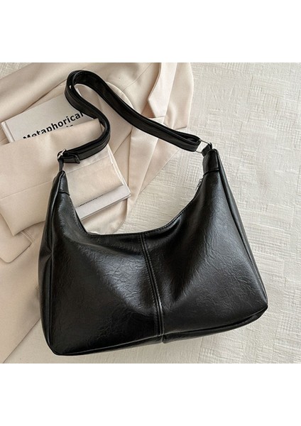 Kadın Tote Çanta Bayan Deri Omuz Çantası Saf Renk Crossbody Çanta (Yurt Dışından) indirimleri