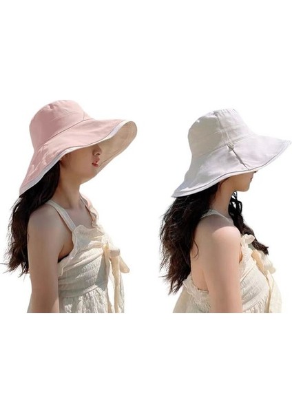 Qiruich Kadın Uv Korumalı Çift Taraflı Şapka - Bej - Beyaz (Yurt Dışından) fiyatları