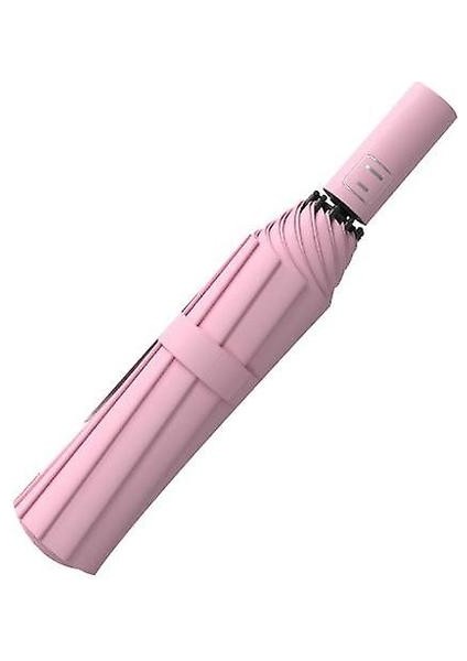Otomatik Büyük Rüzgara Dayanıklı Katlanır Şemsiye, Güneş Geçirmez Şemsiye (Pembe) (Yurt Dışından)