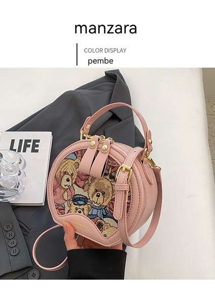 Omuz Çantası Crossbody Çanta Yuvarlak (Yurt Dışından)