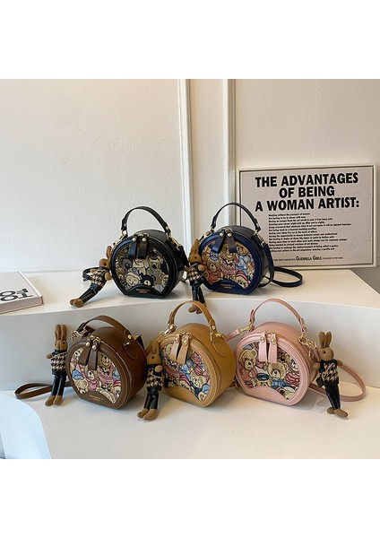 Omuz Çantası Crossbody Çanta Yuvarlak (Yurt Dışından)