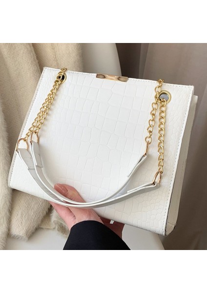 Kadın Tote Çanta Yüksek Kapasiteli Bayan Deri Omuz Çantası Zincir Handbags (Yurt Dışından)