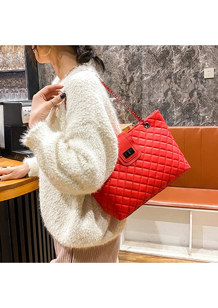 Bayan Tote Çanta Deri Kadın Yüksek Kapasiteli Omuz Çantası Zincir Handbags (Yurt Dışından) modelleri