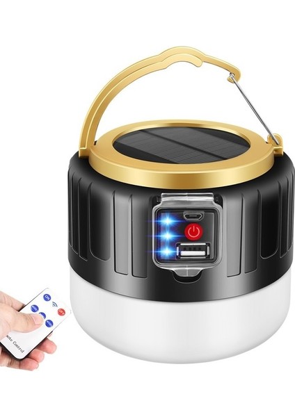 Güneş Uzaktan Kumanda Işığı LED Acil Durum Ampul Işığı USB Şarj Durak Lambası Mobil Kamp Çadır Işığı (Yurt Dışından)