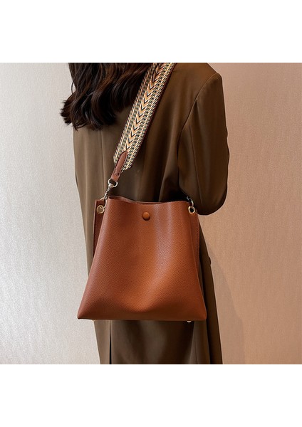 Moda Crossbody Çanta Geniş Omuz Kova Çantası (Yurt Dışından) modelleri