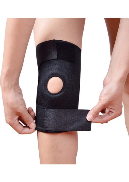 Spor Diz Pedleri Ayarlanabilir Açık Patella Sabitleyici Dizlik Desteği Erkekler ve Kadınlar Için Siyah (Yurt Dışından)