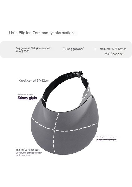 Kadın Üstü Boş Açık Hava Sporları Istiflenebilir Geniş Kenarlı Güneş Koruma Şapkası (Yurt Dışından) indirimleri