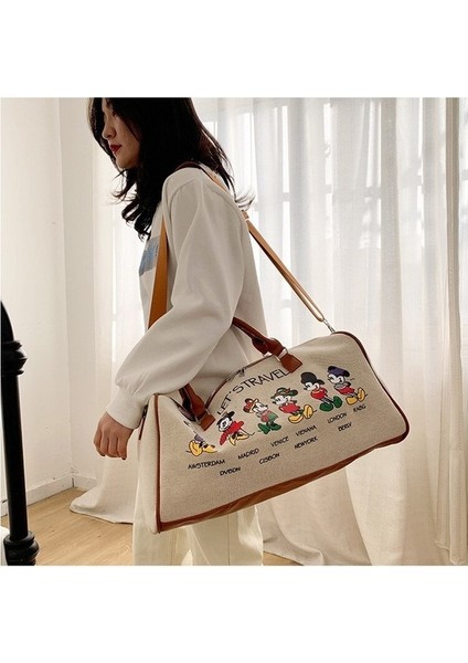 Disney Mickey Kadın Omuz Crossbody Çanta Kadın Çanta Seyahat Çantası Büyük Kapasiteli Dayanıklı Alışveriş Çantası (Yurt Dışından) fiyatları
