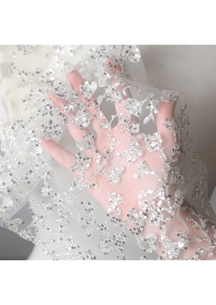 Tek Renkli Sequins Platin(Gelinlik Için Hayal Tül 004) fiyatları