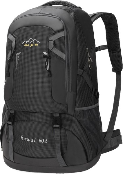 60L Büyük Kapasiteli Açık Dağcılık Çantası Su Geçirmez Naylon Seyahat Çantası Çift Omuz Rahat Erkek ve Kadın Spor Sırt Çantası (Yurt Dışından)