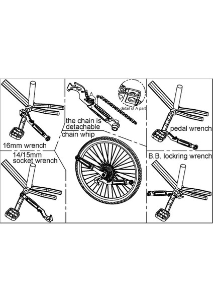 Bisiklet Pedalı Anahtarı Kurulum Anahtarı Anahtarı Bisiklet Tamir Aracı Uzun Saplı Bisiklet Tamir Aracı Bisiklet Pedalları Için (Yurt Dışından)