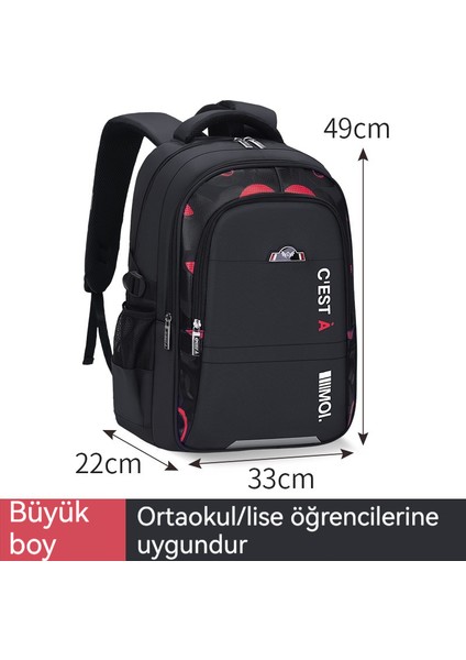 Yeni Moda Klasik Vahşi Çocuk Sırt Çantası Erkek Sınır Ötesi Aşınmaya Dayanıklı ve Su Sıçramasına Dayanıklı Büyük Kapasiteli Ilkokul Okul Çantası (Yurt Dışından)