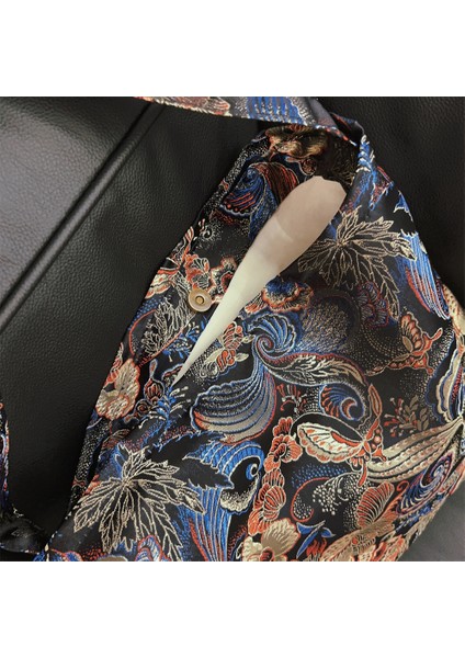 Yeni Çin Tarzı Brokar Jakarlı Koltuk Altı Çantası Tek Omuz Kadın Kanvas Çanta Retro Edebi Niş Tarzı (Yurt Dışından) modelleri