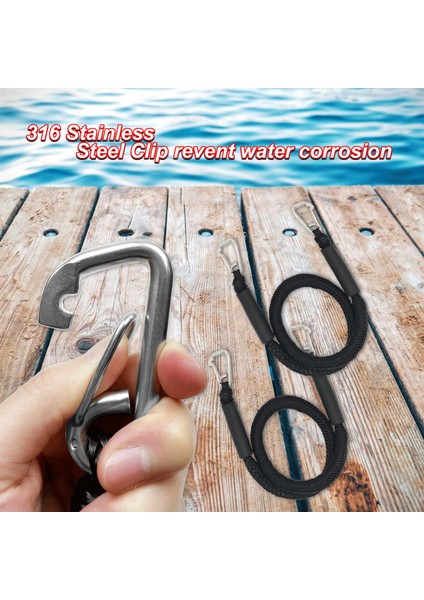 Bağlama Kayışı Çift Kanca 4ft Bungee Iskele Hattı 2 Paket - Dahili Tamponlar, Kayaklar, Tekneler, Seadoo, Jet Ski, Ponton, Kano, Motorlu Tekneler ve Daha Fazlası Için Temel Aksesuarlar (Yurt Dışından) fırsatları