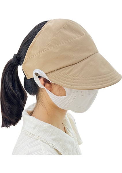 Çabuk Kuruyan Güneş Koruma Şapkası, Yazlık Anti-Uv Içi Boş Üst Balıkçı Şapkası, Dış Mekanda Yüzü Gösteren Küçük Büyük Kenarlı Güneş Şapkası (Yurt Dışından)