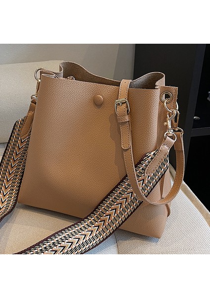 Moda Crossbody Çanta Geniş Omuz Kova Çantası (Yurt Dışından)