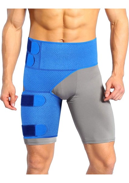 Kalça Desteği, Ayarlanabilir Neopren Kasık Sıkıştırma Sargısı Kalça Desteği Kaymaz Astarlı ve Elastik Kayışlı Kasık Gerilme Desteği Uyluk, Kuadriseps Için Hamstring Kurtarma, Çekil (Yurt Dışından)