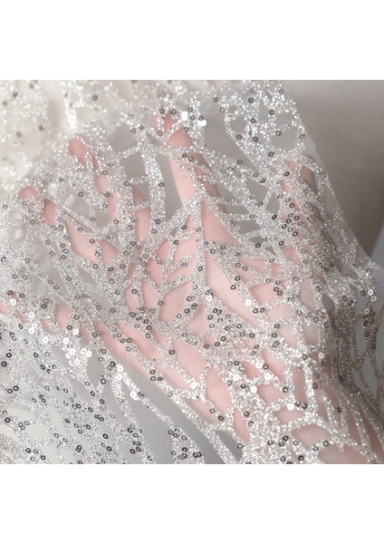 Tek Renkli Sequins Platin(Gelinlik Için Hayal Tül 006) fiyatları