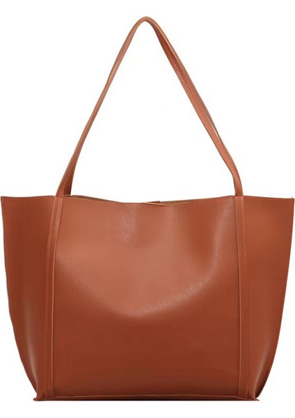 2'si 1 Arada Kadın Yüksek Kapasiteli Tote Çanta Deri Bayan Omuz Çantası Handbags Clutch (Yurt Dışından)