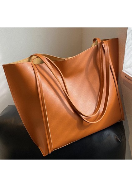 2'si 1 Arada Kadın Yüksek Kapasiteli Tote Çanta Deri Bayan Omuz Çantası Handbags Clutch (Yurt Dışından)
