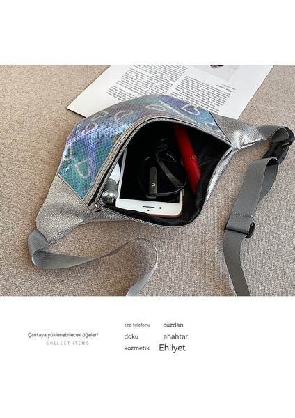 Ins Pullu Bel Çantası Kadınların Yeni Cep Telefonu Crossbody Çantası (Yurt Dışından) modelleri