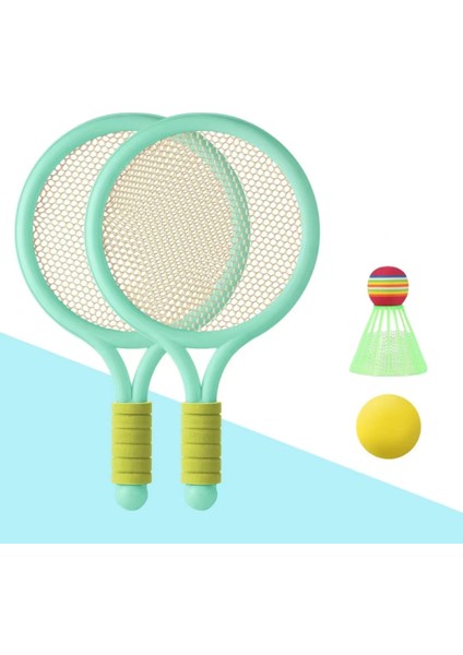 Çocuklar Badminton Tenis Raketleri Top Seti Plaj Bahçe Spor Oyun Oyuncaklar Turuncu (Yurt Dışından)