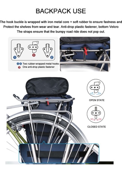 Rhinowalk Motosiklet Çantası 20L Eyer Çantası Geri Motosiklet Arka Koltuk Çantası Bisiklet Omuzdan Askili Çanta Bavul Gövde Motor (Yurt Dışından)