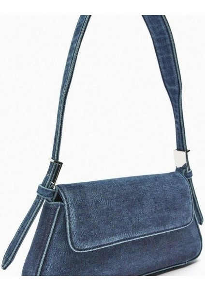 Baget Çanta Moda Çevirme Mavi Denim Çanta Kadınlar Için Banliyö Omuz Koltuk Altı Çantası (Yurt Dışından) fırsatları