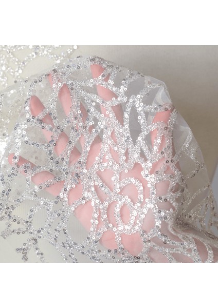 Tek Renkli Sequins Platin(Gelinlik Için Hayal Tül 009) fiyatları