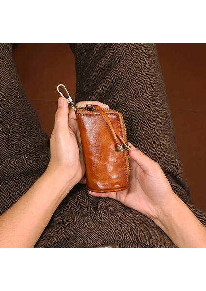 Erkek Anahtar Çantası Kadın Bozuk Para Cüzdanı Inek Derisi Anahtar Çantası (Yurt Dışından) indirimleri