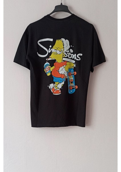 Yüksek Kalite Simpsons Game Baskılı Unisex Oversize T-Shirt