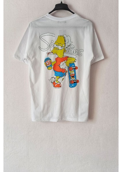 Yüksek Kalite Simpsons Game Baskılı Unisex Oversize T-Shirt