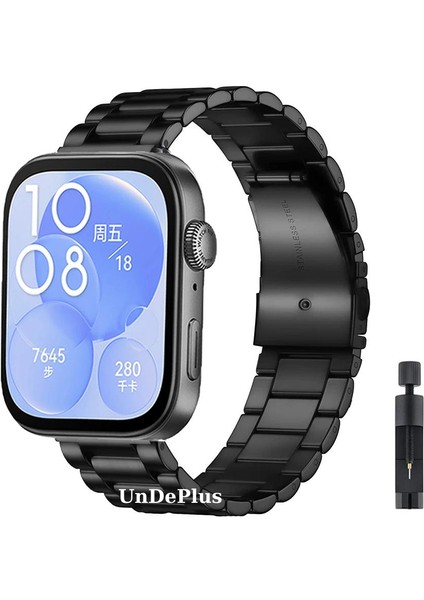 Huawei Watch Fit 4/Fit 4 Pro/Fit 3 Kordon Klipsli Metal Kordon 04 +Kısaltma Aparatı (Fit/Fit2 Uyumlu Değildir)