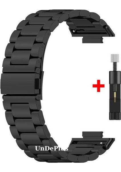 Huawei Watch Fit 4/Fit 4 Pro/Fit 3 Kordon Klipsli Metal Kordon 04 +Kısaltma Aparatı (Fit/Fit2 Uyumlu Değildir)