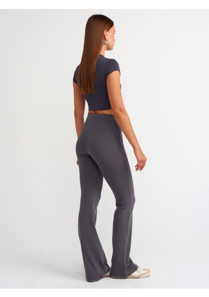 71054 Beli Fitilli Ispanyol Paça Pantalon-Füme