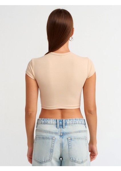 30936 Vücuda Oturan Crop Top-Açık Bej fiyatları